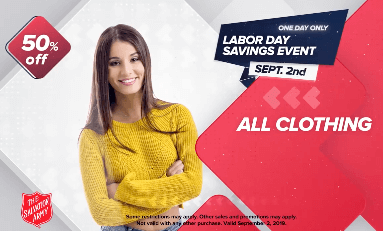 salvation army labor day sale