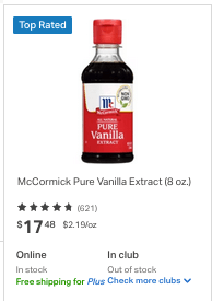 mccormick vanilla extract sams club